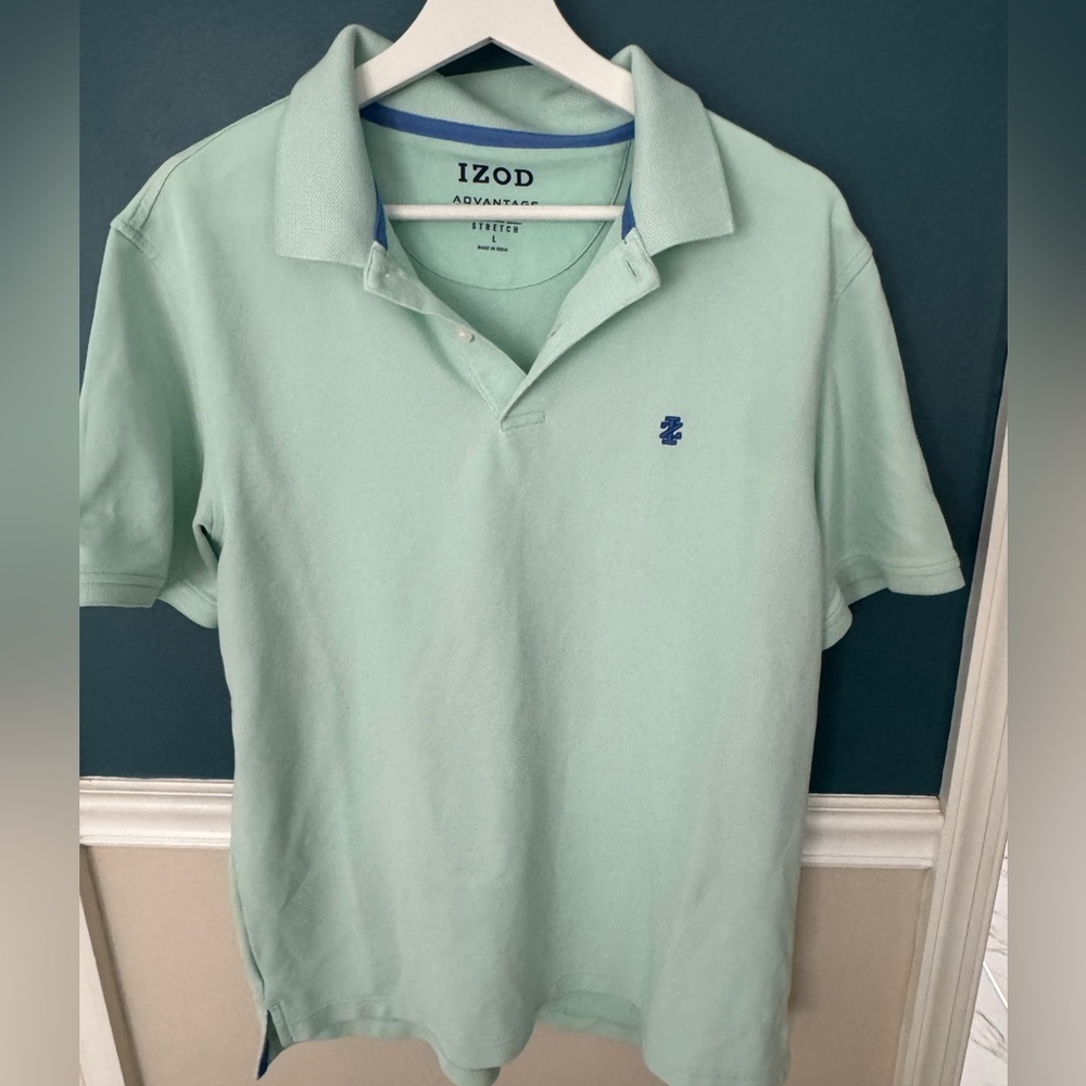 Izod Green Polo Shirt Classic Short Sleeve